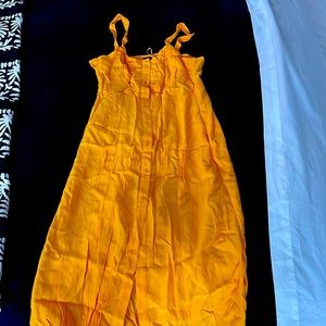 Mustard yellow midi top shop dress